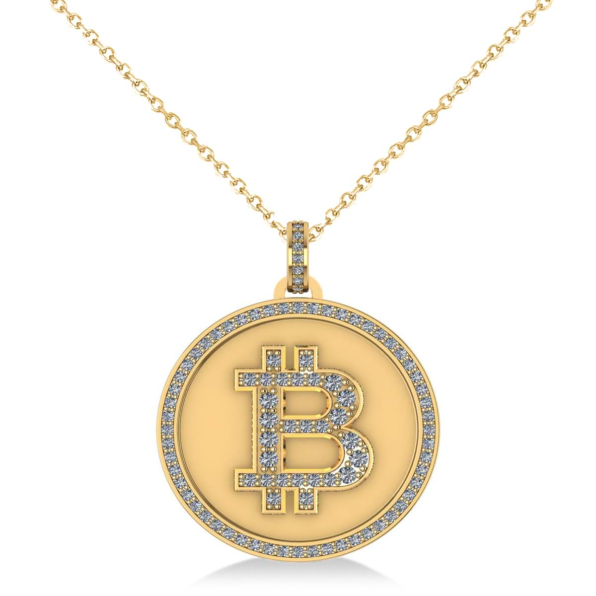 Small Diamond Bitcoin Pendant Necklace