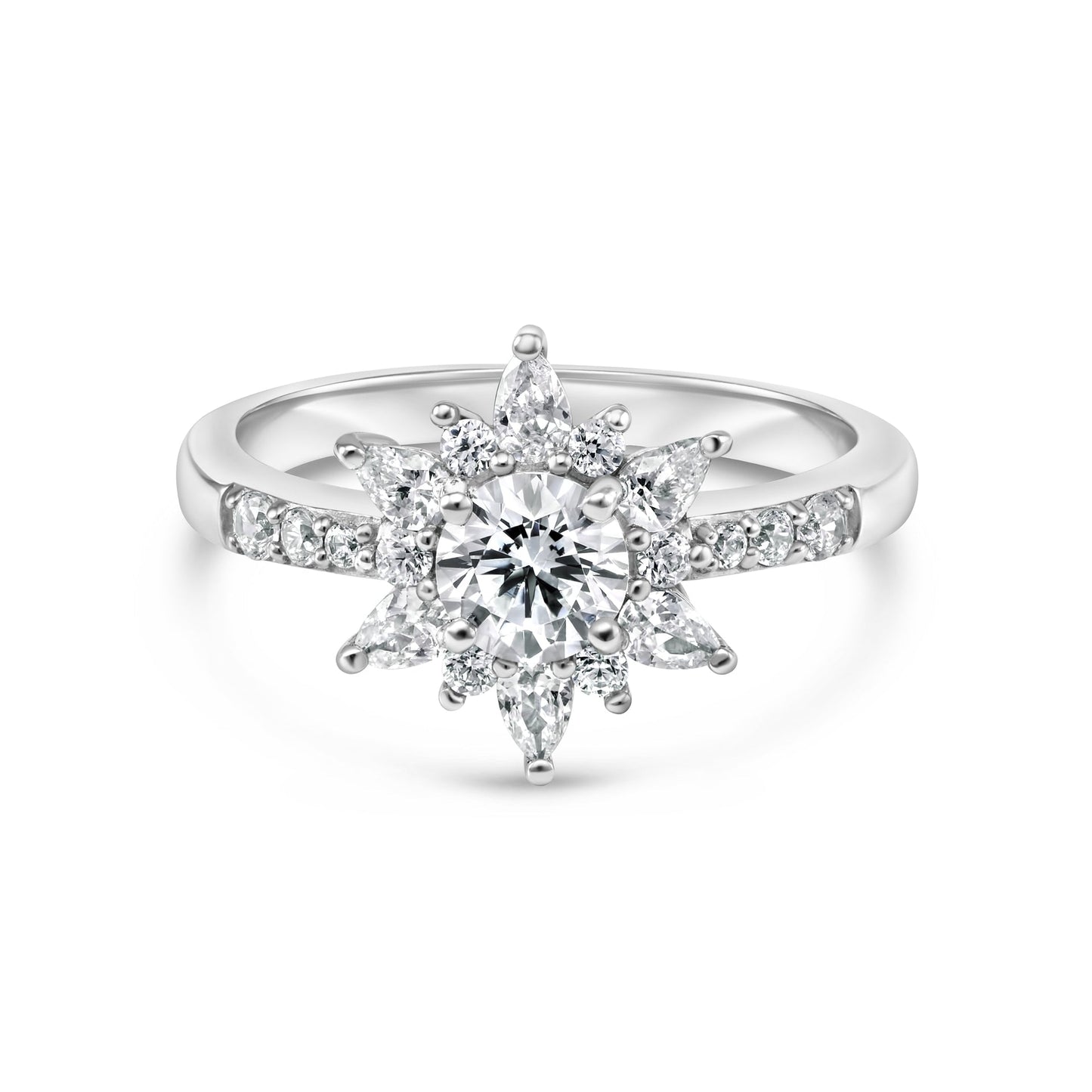 1.10 CT Round Cut Multi Diamond Cluster Ring