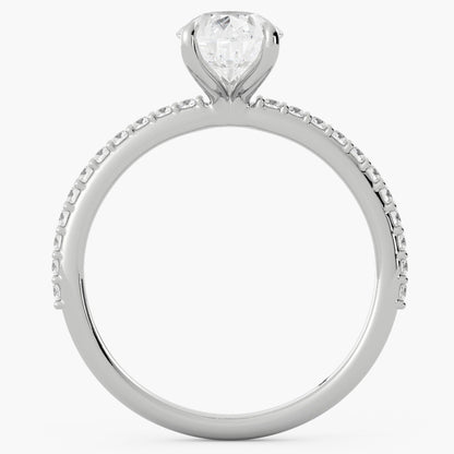Pear Cut Colorless Claw Prong Set Diamond Ring