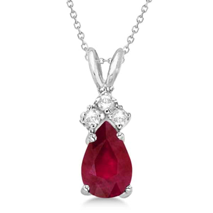 Fancy Garnet Teardrop Pear Shaped Pendant Necklace