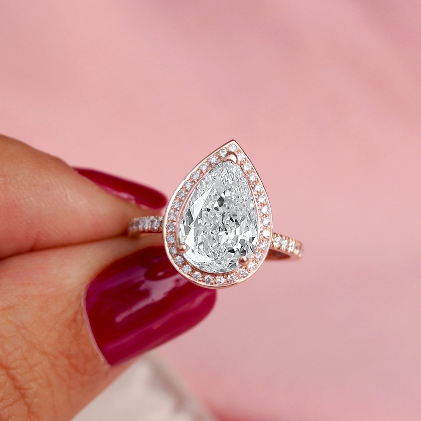Pear Cut Half Eternity Diamond Ring