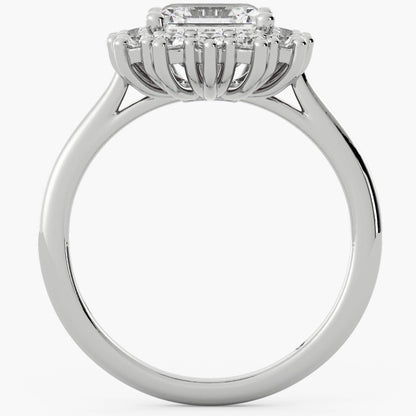 2.00 Carat Asscher Cut Lab Diamond Halo Ring