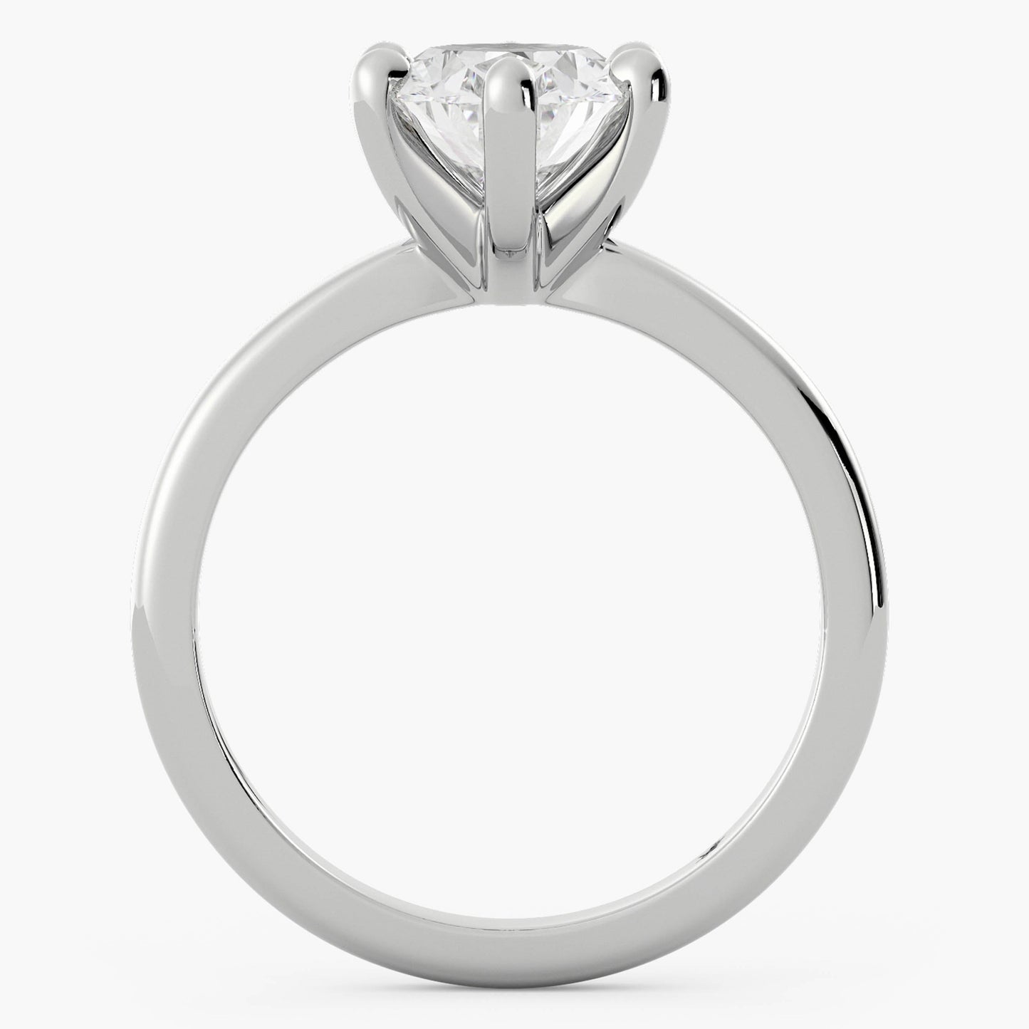 14K Oval Cut Prong Set Solitaire Diamond Ring