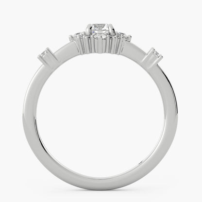 14k Round Cut Lab Made Halo Wedding Ring