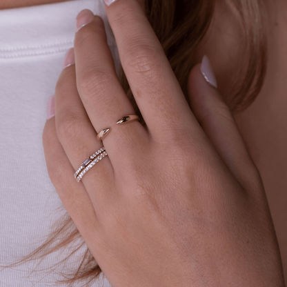 Solid Gold Minimalist Open Claw Stackable Ring