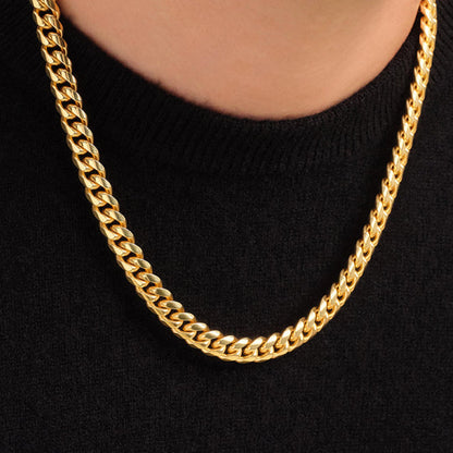 18K Solid Gold Miami Cuban Link Chain