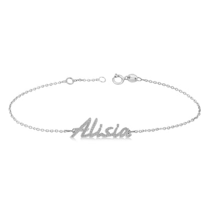 Personalized Diamond Name Anklet Bracelet