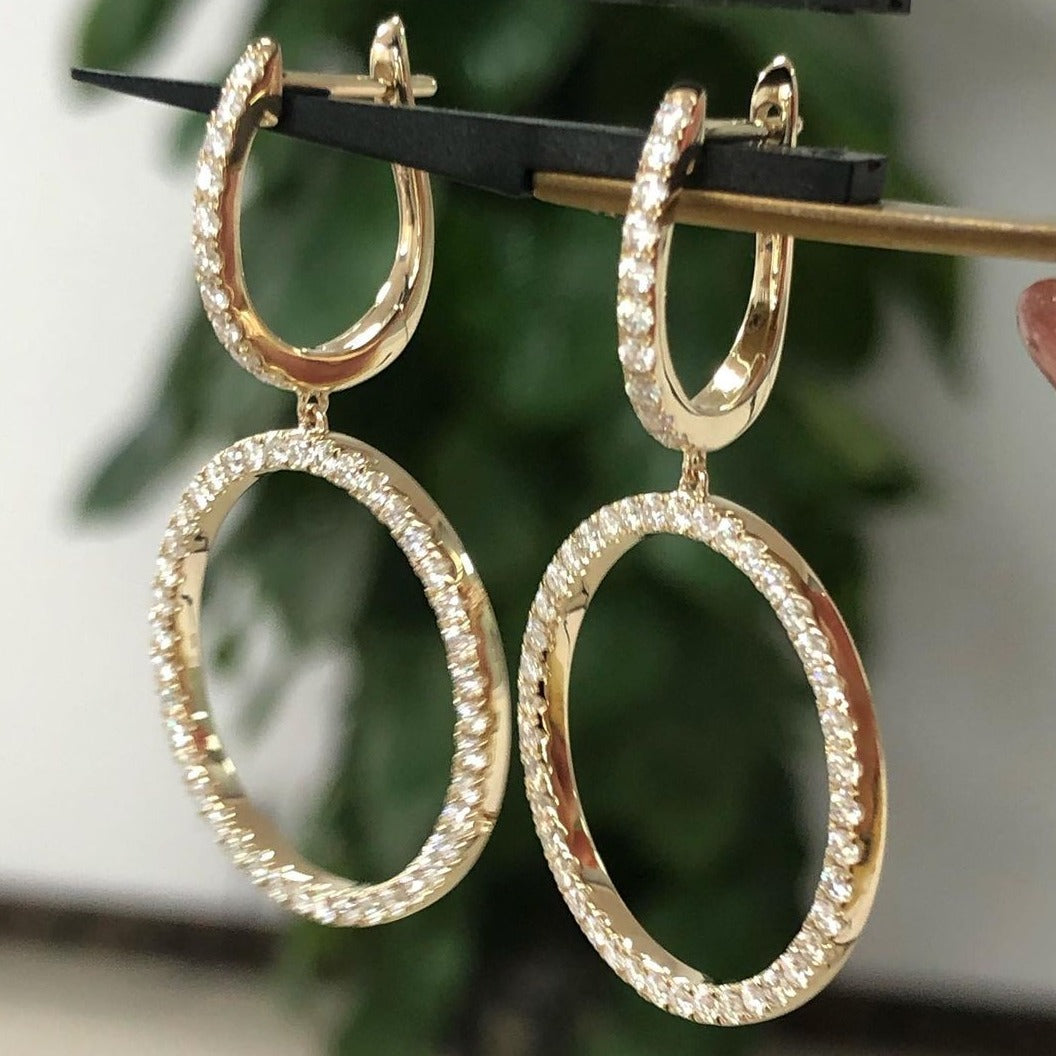 Round Cut Moissanite Hoop Earrings