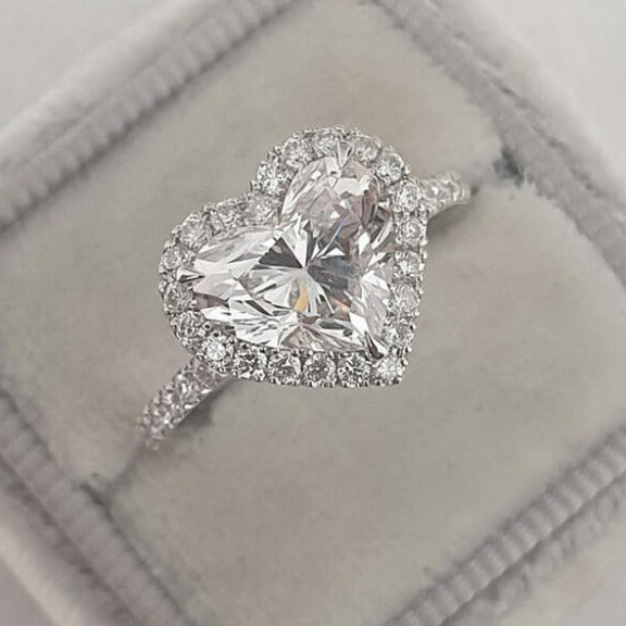 Heart Shaped Solitaire Accent Promise Ring