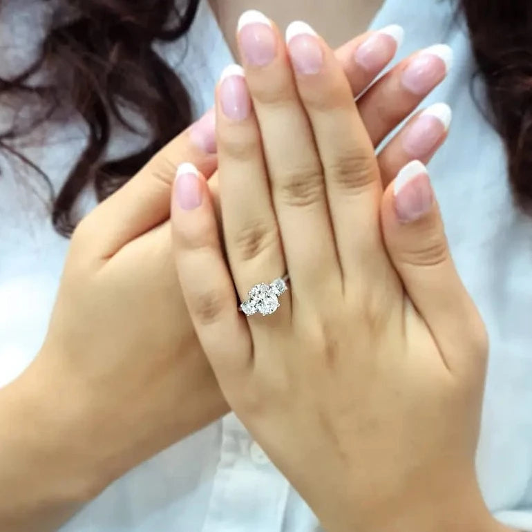 14k Oval Cut Lab Diamond Engagement Ring