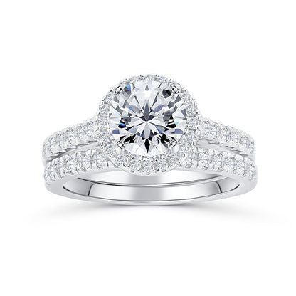 1.50 CT  Round Diamond Bridal Set Ring For Her