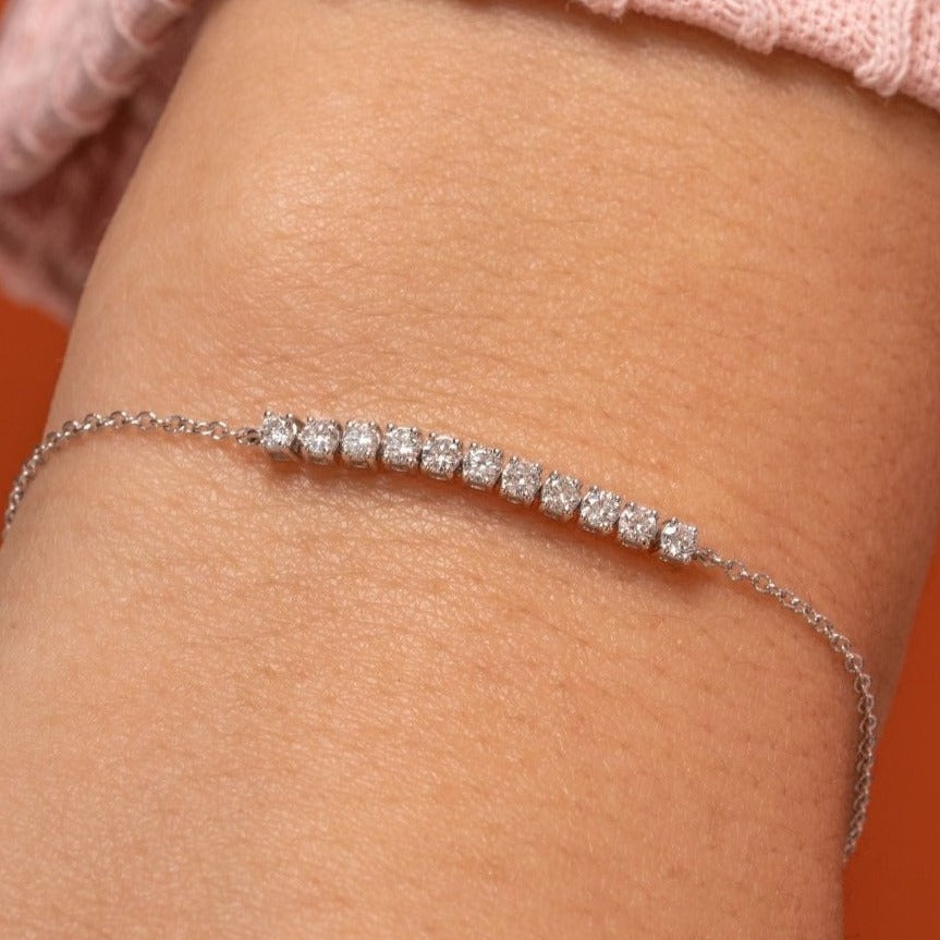 14K Round Cut Diamond Tennis Bracelet