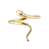 14K Solid Gold Minimal Snake Wrap Ring