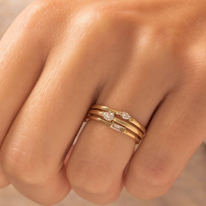 Delicate Pear Cut Minimalist Gold Ring