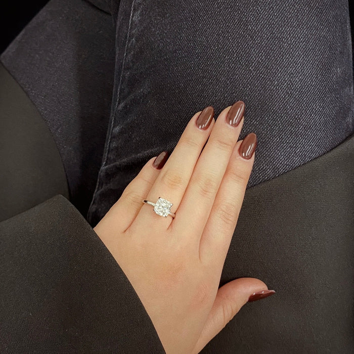 Hand Made Cushion Cut Engagement Ring