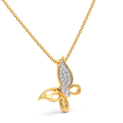 14k Fancy Butterfly Lab Grown Diamond Pendant