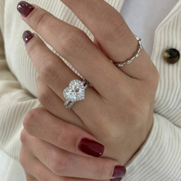 Heart Shaped Solitaire Accent Promise Ring