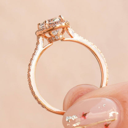 Oval Cut Hidden Halo  Ring