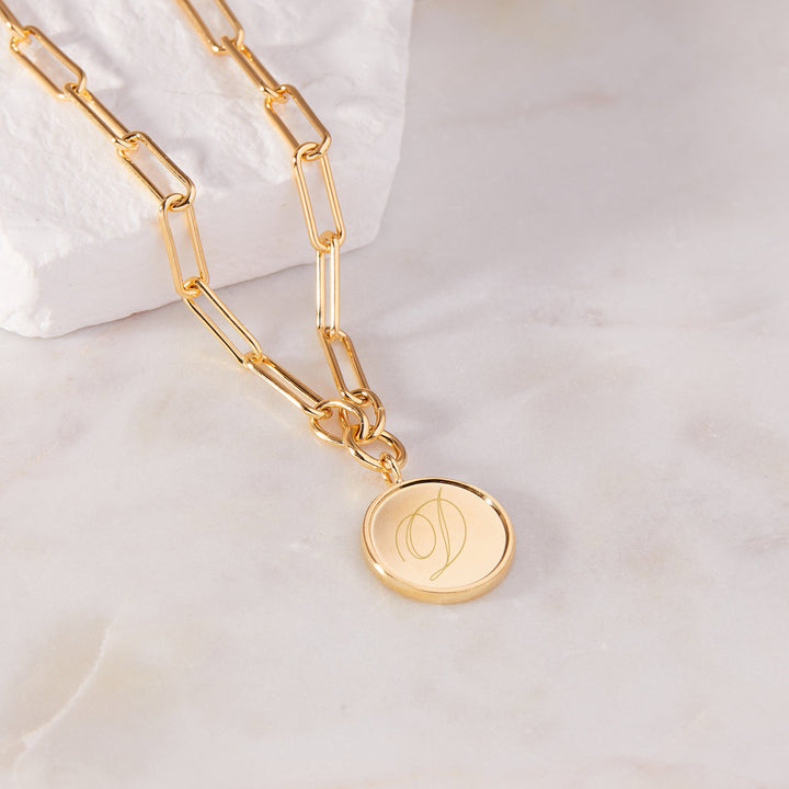 14k Solid Gold Monogrammed Initial Necklace
