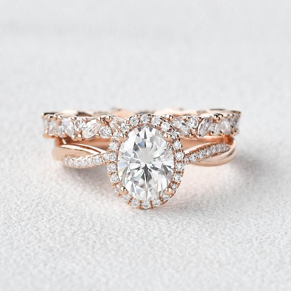 Diamond Twisted Pave Eternity Bridal Ring