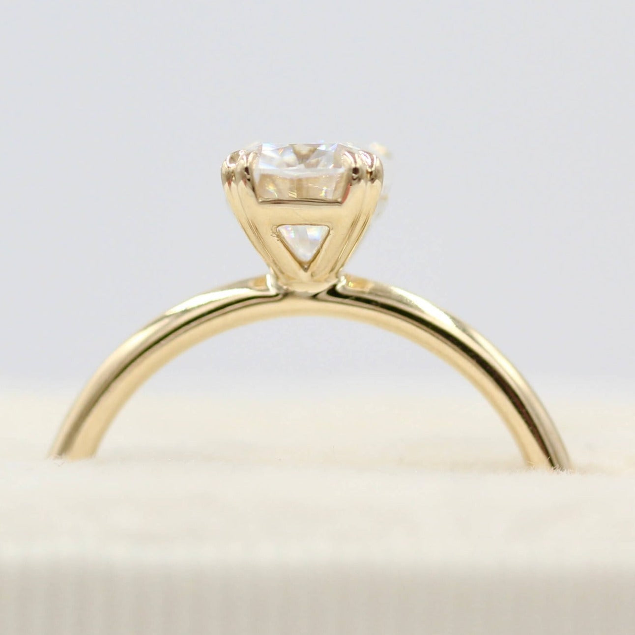 18k Yellow Gold Elongated Cushion Engagement Ring