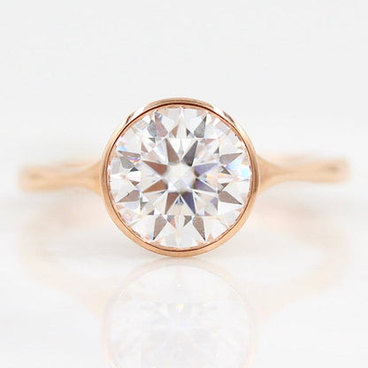 Brilliant Round Cut Bezel Set Engagement Ring