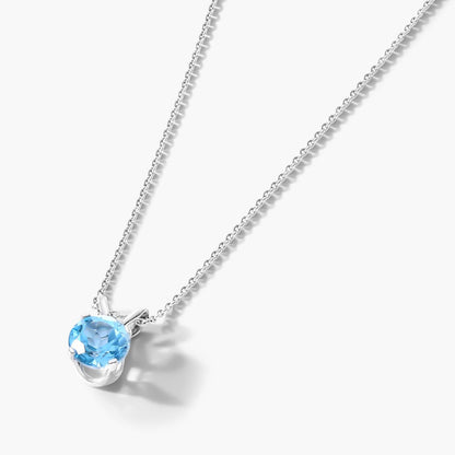 10K Vivid Blue Round Lab Grown Diamond Pendant