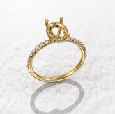 1.10 To 1.30 MM Oval Cut Semi Mount Ring