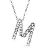 Custom Tilted Diamond Block Letter Initial Necklace