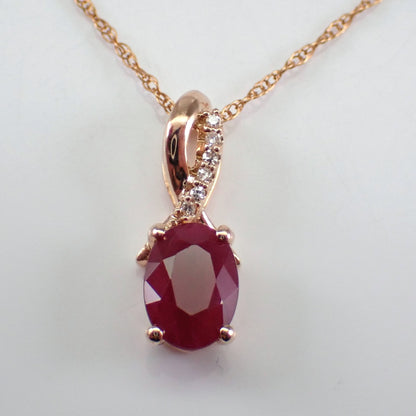 1.00 CT Oval Cut Gemstone Diamond Pendant Necklace