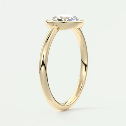 14K Rose Cut Round Diamond Engagement Ring