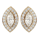 1.36 CT Marquise Cut Halo Diamond Stud Earrings