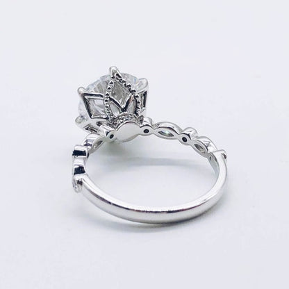Round Cut Lab Made Diamond Engagement Ring