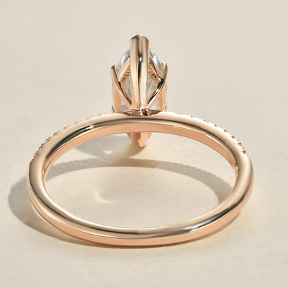 Marquise Cut Solitaire Accent Engagement Ring