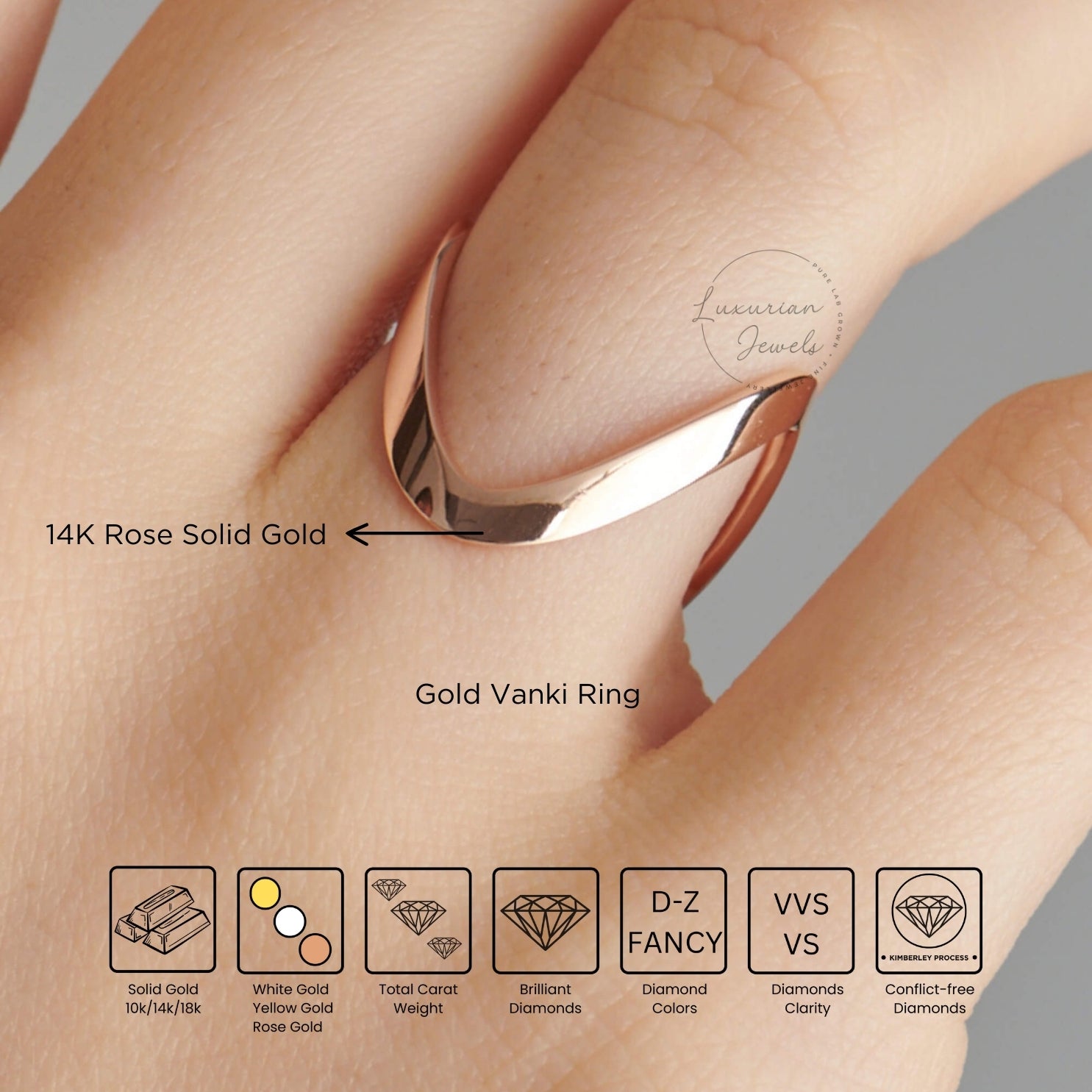 Solid Gold Vanki Ring