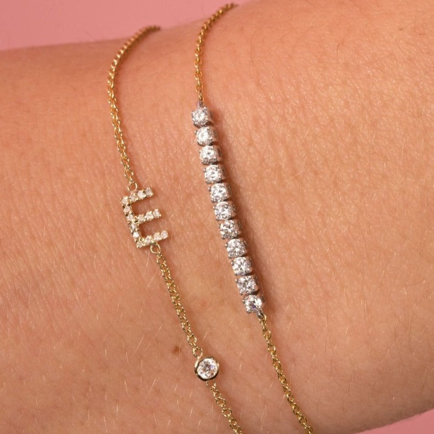 14K Round Cut Diamond Tennis Bracelet