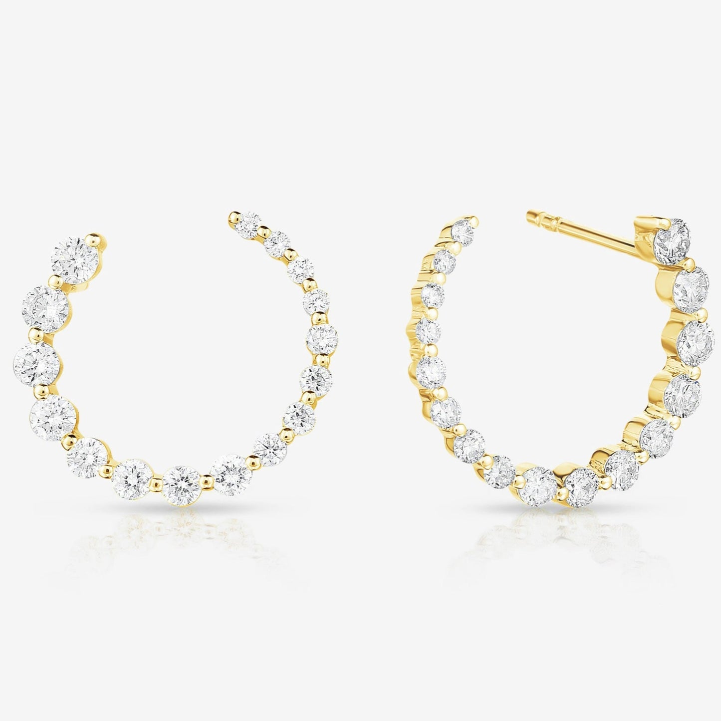 0.84 CT Circle Prong Set Diamond Hoop Earring