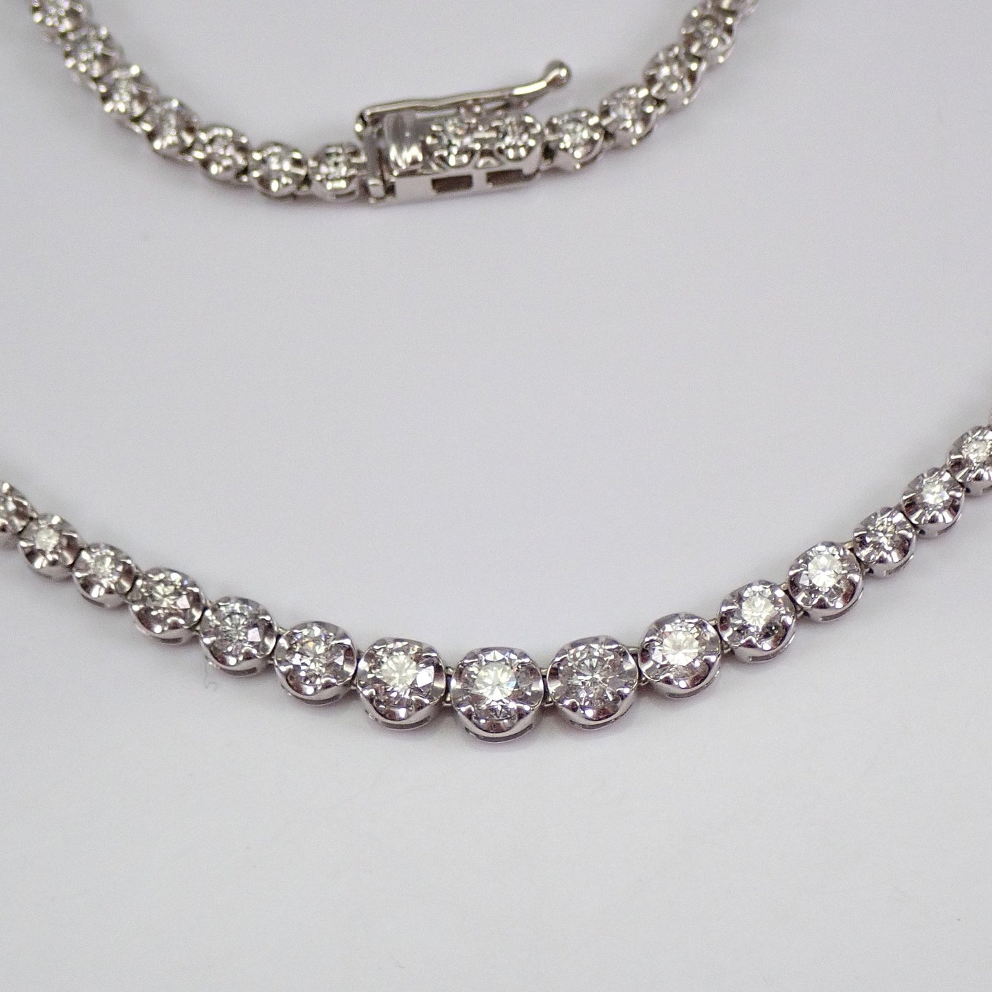 Round Cut Moissanite Diamond Tennis Necklace