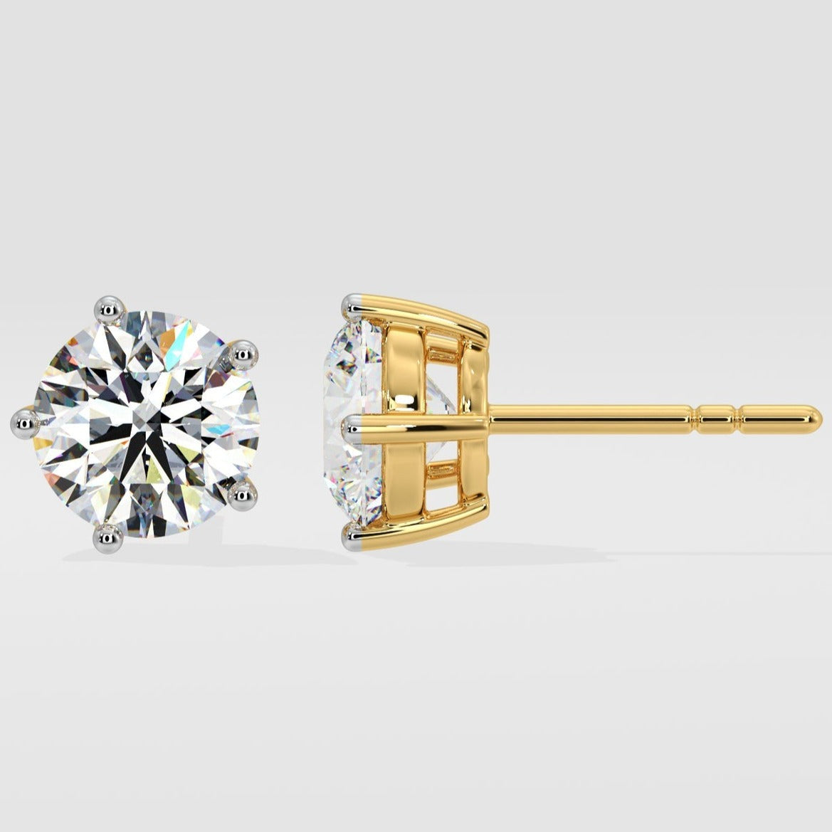 18K Gold Lab Grown Diamond Stud Earrings