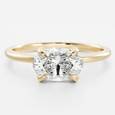 18K Gold East-West Oval Solitaire Proposal Ring