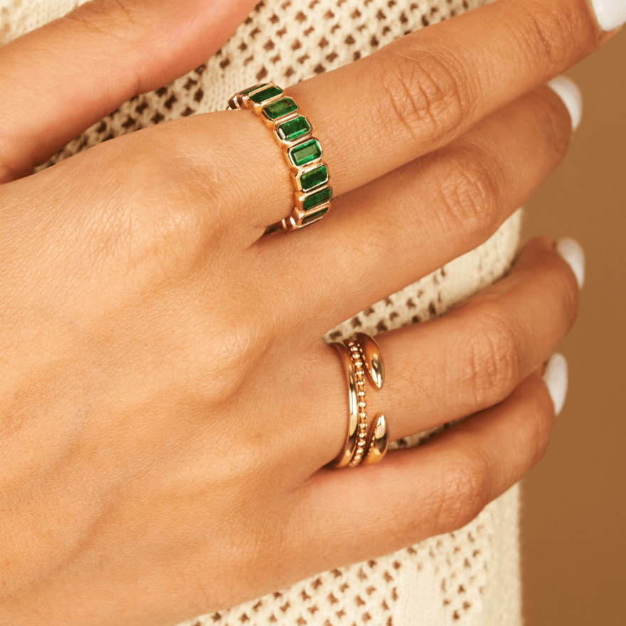 Solid Gold Minimalist Open Claw Stackable Ring