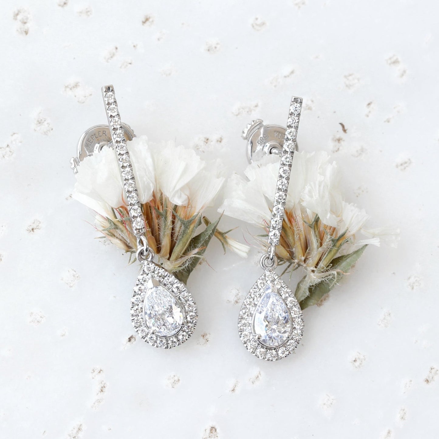 Pear Diamond Drop Dangle Earrings