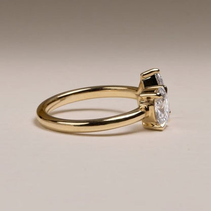 3.25 CT Pear And Oval Shaped Toi Et Moi Diamond Ring