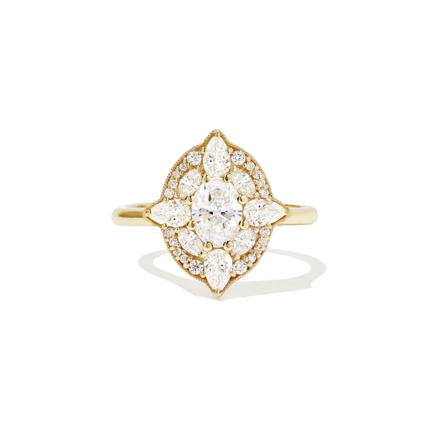 1.75 CT Antique Oval Cut Multi Diamond Ring