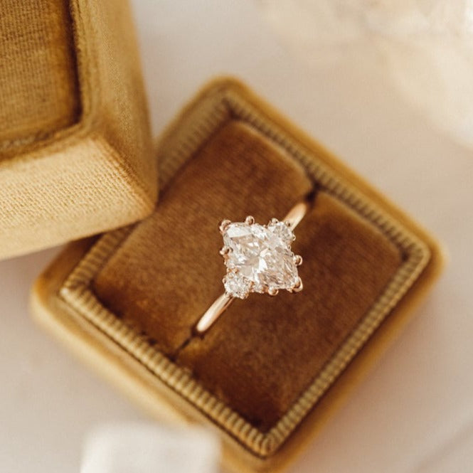 Marquise Three Stone Moissanite Engagement Ring