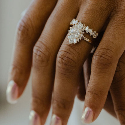 Baguette Cut Up Down Half Eternity Band