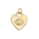 14k Gold Heart Evil Eye Necklace