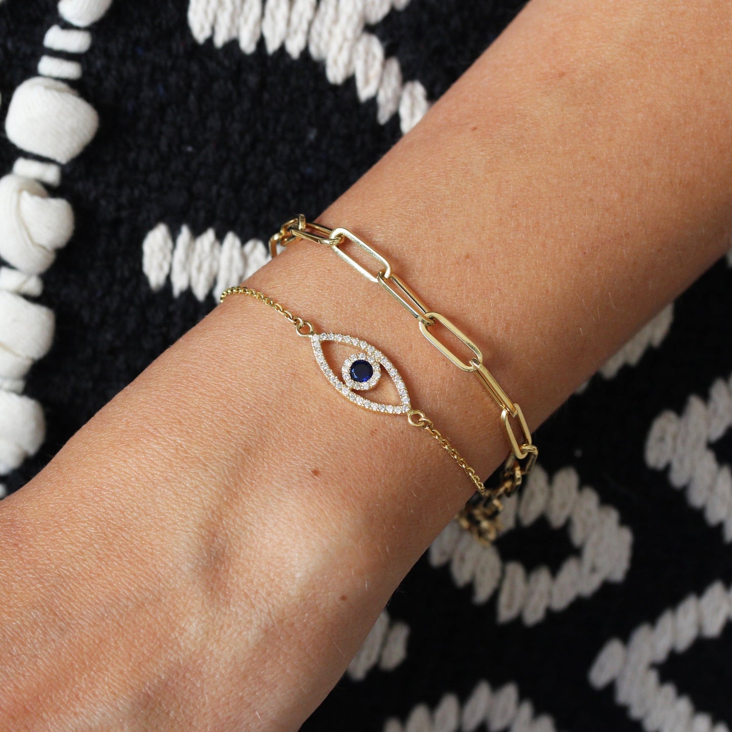 Evil Eye Birthstone Diamonds Bracelet