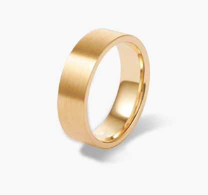 14K Solid Gold Matte Finish Unisex Band