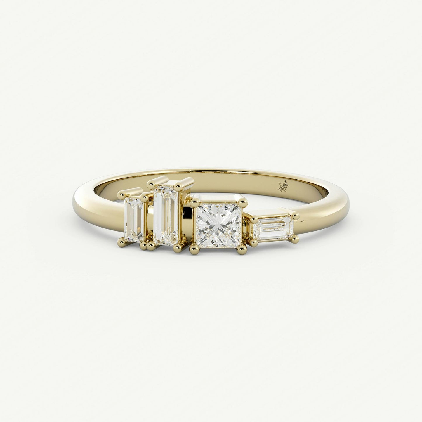 Baguette And Princess Lab Grown Diamonds Wedding Ring